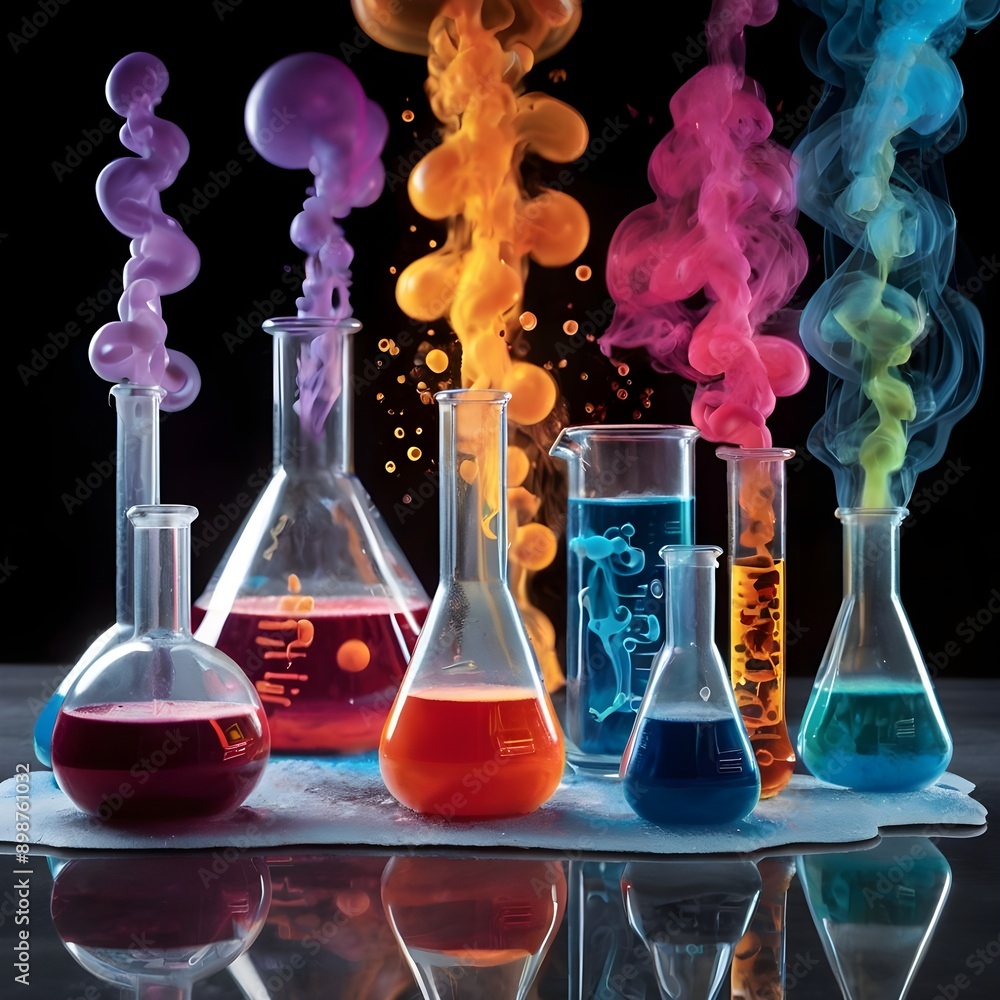 glassware with liquid glassware with liquid