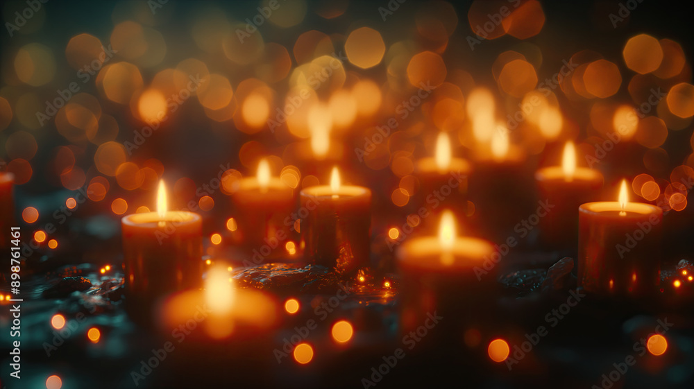 Horizontal wallpaper with lots of little candles. Horizontal wallpaper with lots of little candles.