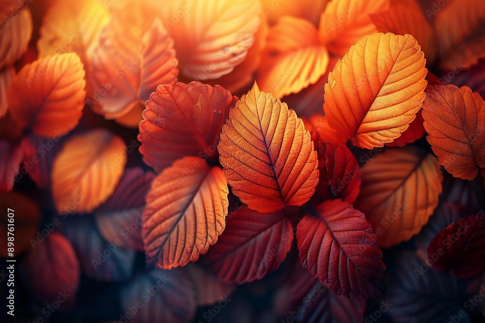 Autumn Beauty - Vibrant mix of fiery orange and red leaves, softly blurred for ample text room. Autumn Beauty - Vibrant mix of fiery orange and red leaves, softly blurred for ample text room.