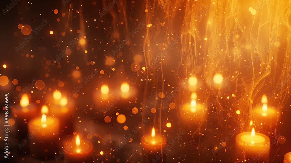 Horizontal wallpaper with lots of little candles. Horizontal wallpaper with lots of little candles.