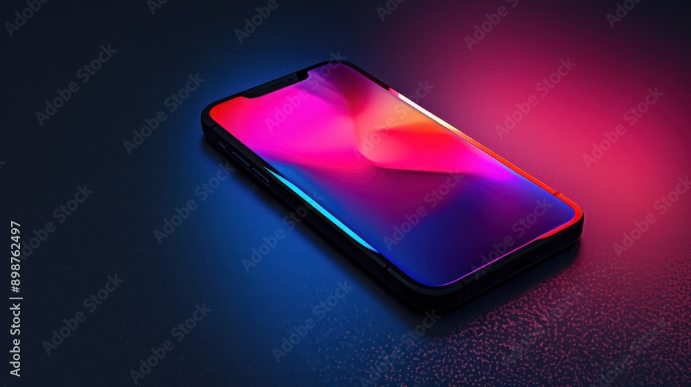 Modern Smartphone with Neon Lights Modern Smartphone with Neon Lights