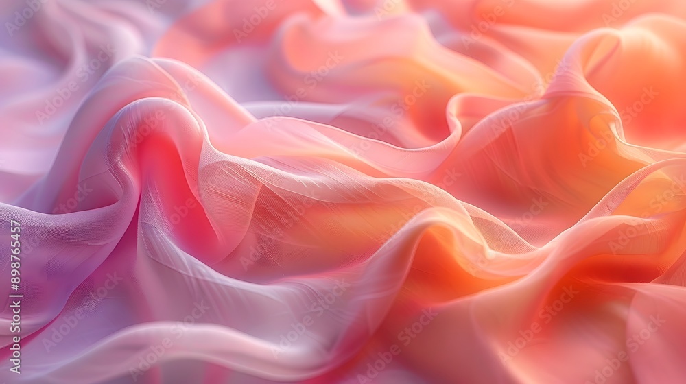 peach orange Abstract Fluid Design with Metallic Luster Texture, Modern Digital Art Background	
