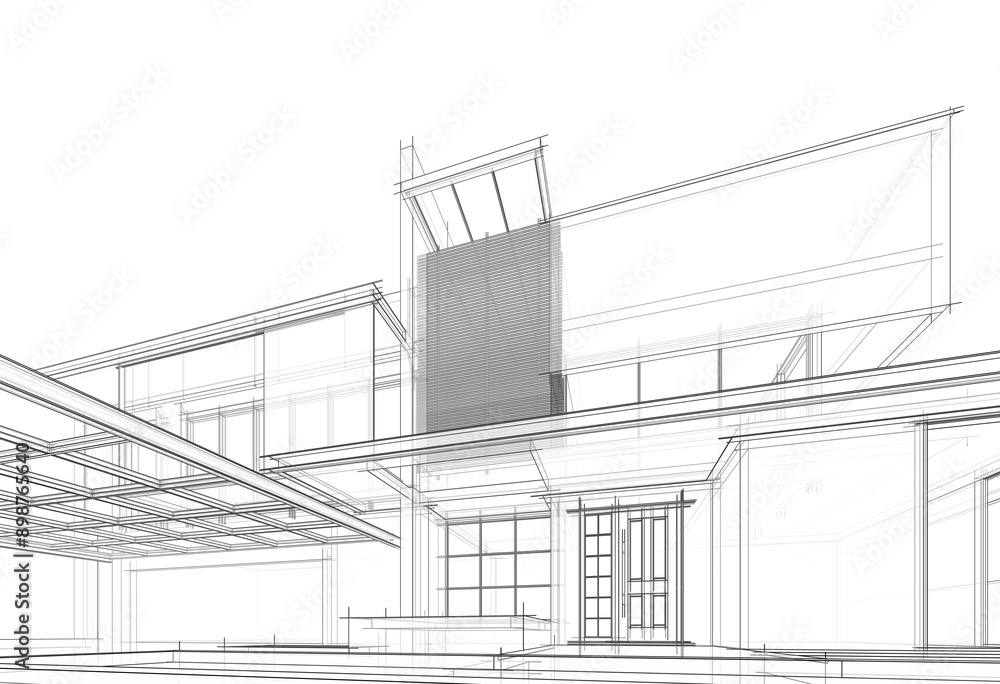 architectural sketch of a building architectural sketch of a building