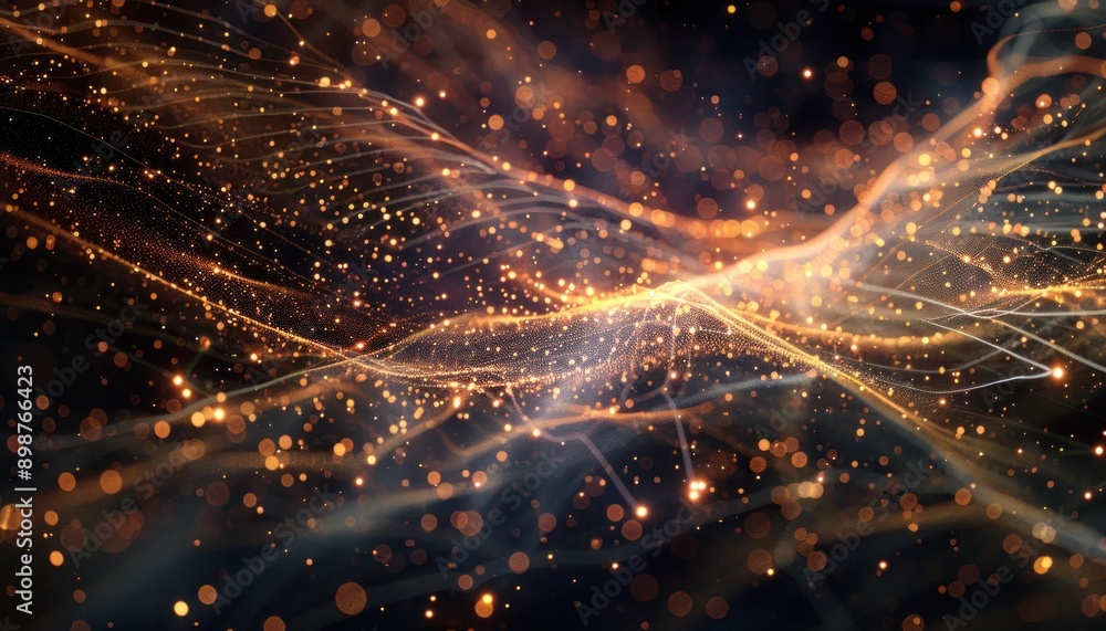 Abstract Golden Lights and Swirling Patterns Abstract Golden Lights and Swirling Patterns