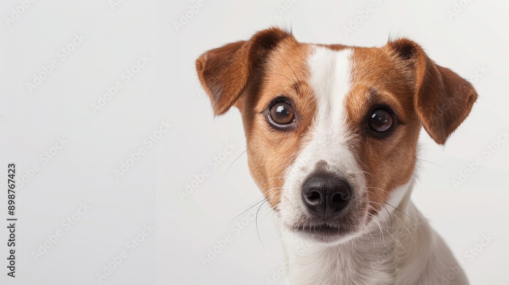 Portrait of a Jack Russell Terrier in a studio against a white background Portrait of a Jack Russell Terrier in a studio against a white background