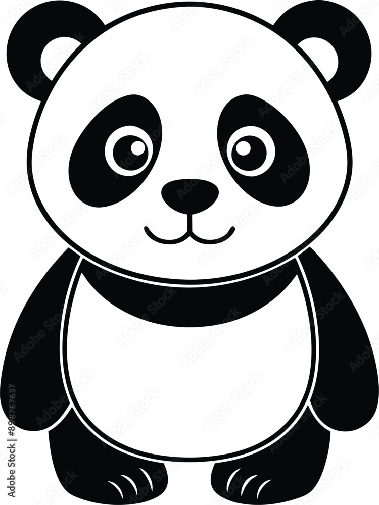 Cute panda silhouette vector art Cute panda silhouette vector art