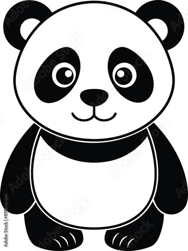 Cute panda silhouette vector art  photo