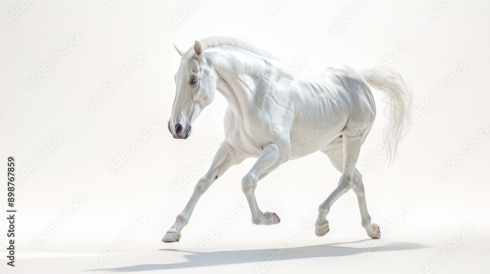 Fototapeta premium White Horse in Motion