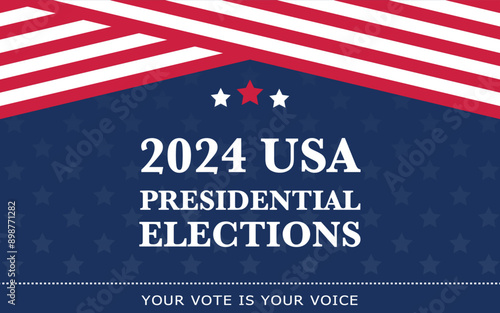 USA Presidential Election, 2024 US election banner, editable election banner for 2024, vector usa election banner	