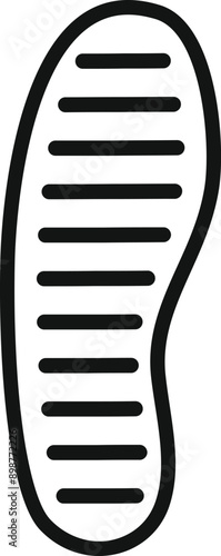 Tablou pe pânză Black outline of a shoe sole, highlighting the tread pattern for grip and tracti