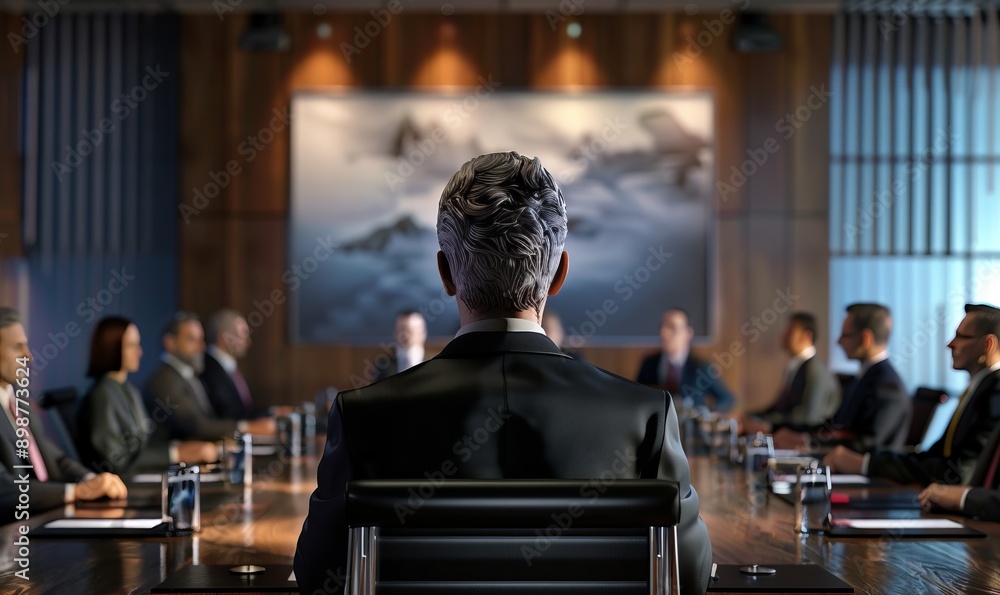 Fototapeta premium CEO addressing employees in boardroom