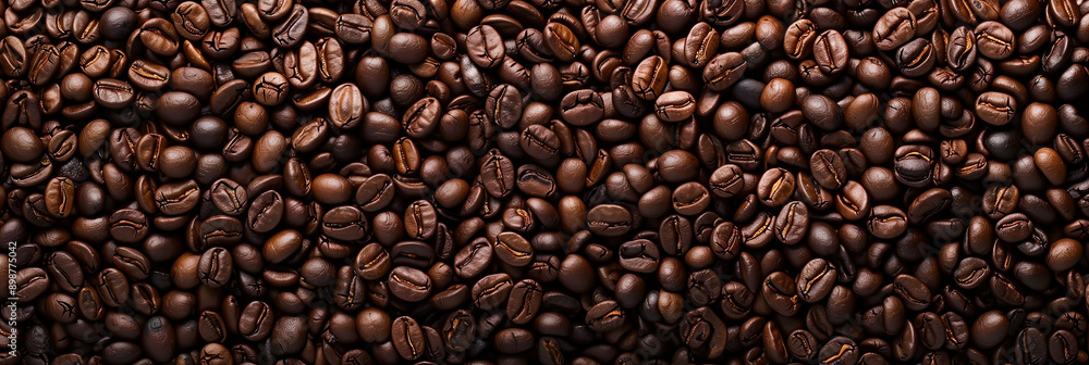 Overhead view of backdrop representing halves of dark brown coffee beans with pleasant scent Overhead view of backdrop representing halves of dark brown coffee beans with pleasant scent