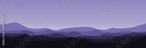 morning mountain landscape vector illustration design good for web banner, header, landing page, wallpaper, ads design, background, and advertising