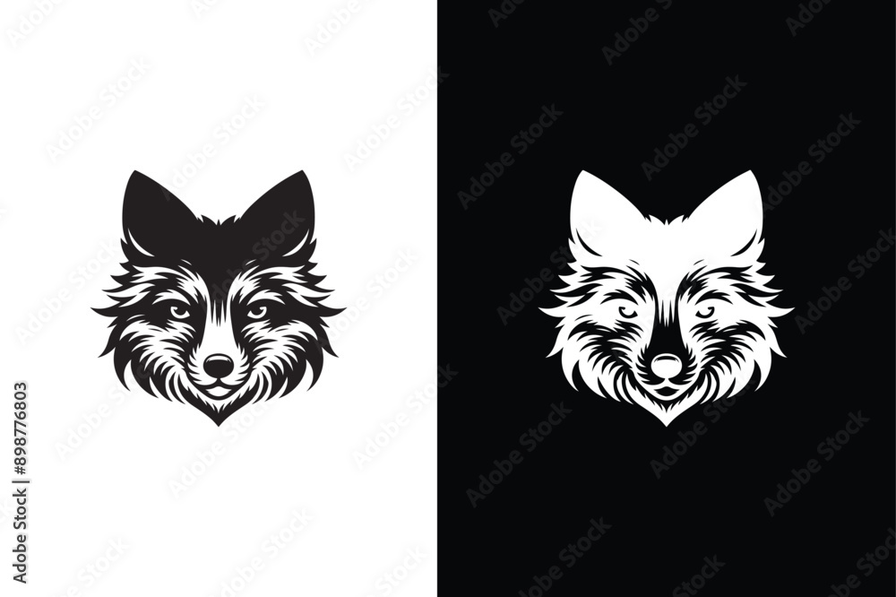 Obraz premium Fox icon silhouette vector illustration design. Fox icon black white