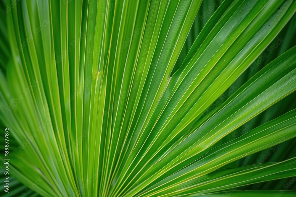 Close-up the palm leaf texture, green backdrop Close-up the palm leaf texture, green backdrop