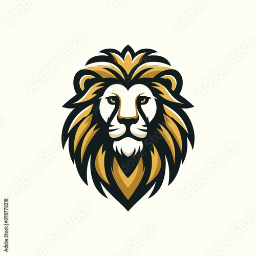 Gradient lion logo- lion king face logo vector artwork  photo