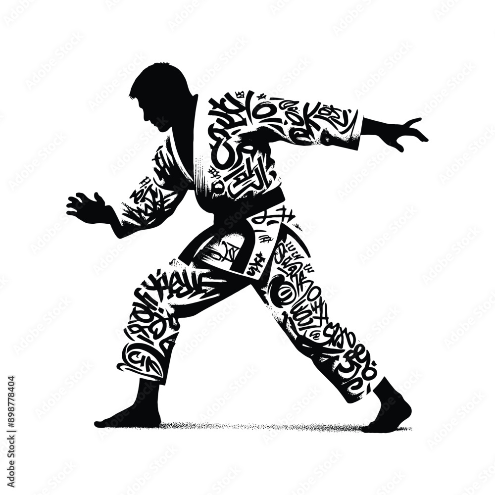 Judo , martial art , Karate , Taekwondo male player in graffiti tags, street art pattern illustration, emblem shield badge Judo , martial art , Karate , Taekwondo male player in graffiti tags, street art pattern illustration, emblem shield badge