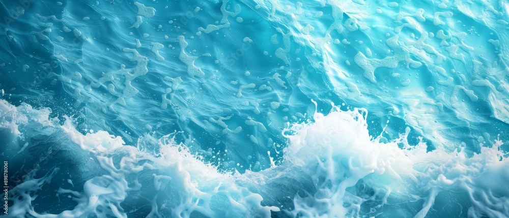 A tight shot of a wave in the ocean, featuring copious white foam at its base A tight shot of a wave in the ocean, featuring copious white foam at its base