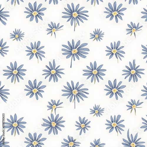 Vector seamless pattern. Pretty pattern in small flowers. Small blue flowers. White background. Ditsy floral background. The elegant the template for fashion prints. Stock vector