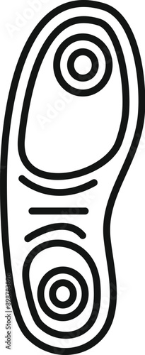 Orthopedic insole contouring the foot, providing arch support for comfortable walking and running