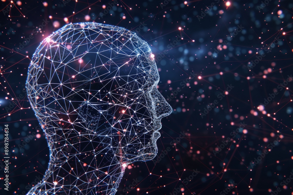 A digital head with neural connections capturing the complexity and interconnectedness of the brain A digital head with neural connections capturing the complexity and interconnectedness of the brain