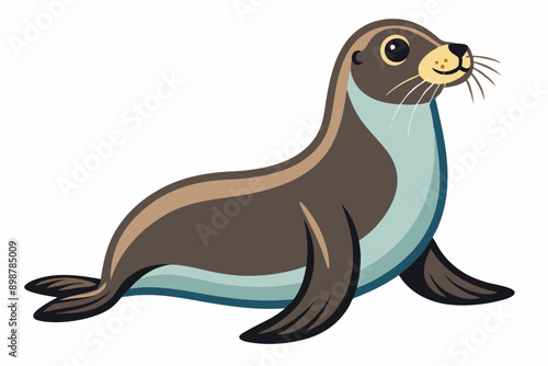 Funny Sea Lion Vector Illustration, Cartoons, Clipart, and Line Art Design, Funny Sea Lion vector illustration, cartoons, clipart, and line art design on a white background.