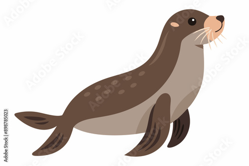 Funny Sea Lion Vector Illustration, Cartoons, Clipart, and Line Art Design, Funny Sea Lion vector illustration, cartoons, clipart, and line art design on a white background.