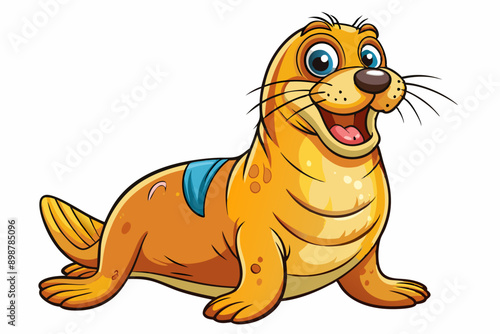 Funny Sea Lion Vector Illustration, Cartoons, Clipart, and Line Art Design, Funny Sea Lion vector illustration, cartoons, clipart, and line art design on a white background.