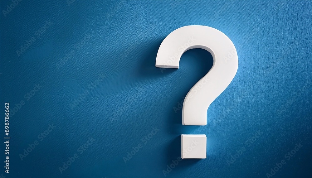 White question mark symbol on blue background
White question mark symbol on blue background