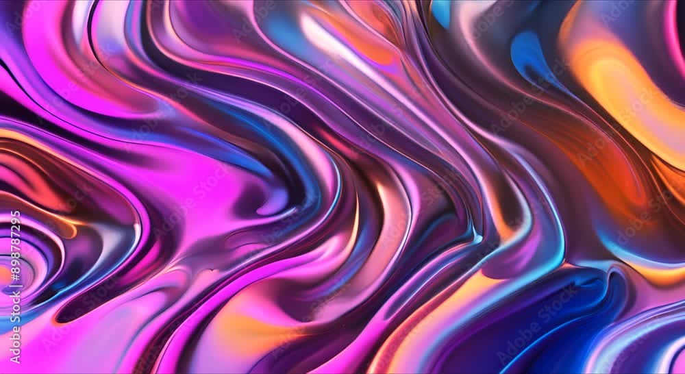 An iridescent fluid abstract image with bright colors in a smooth, flowing style on a soft gradient background. An iridescent fluid abstract image with bright colors in a smooth, flowing style on a soft gradient background.