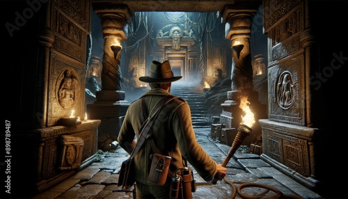 Video game scenes with detailed environments and heroic characters