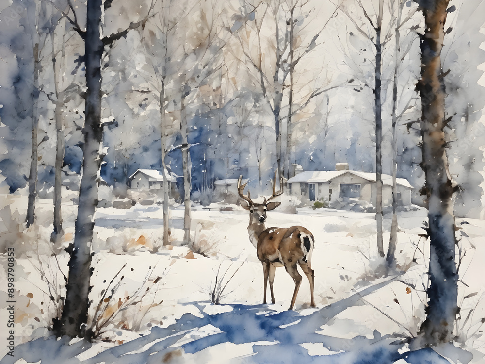 deer in winter deer in winter