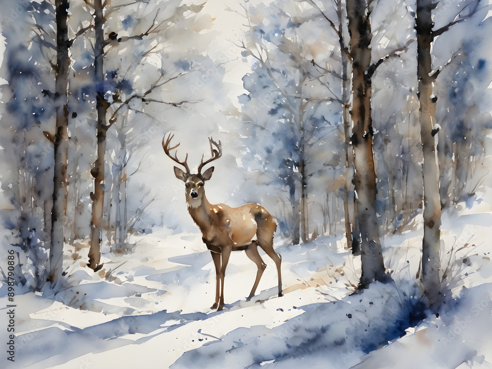 deer in winter deer in winter