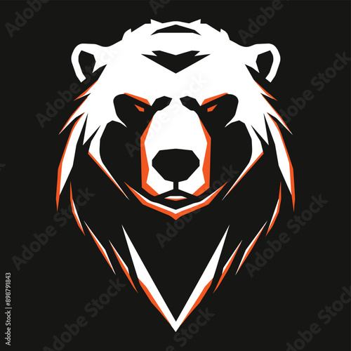 Mascot grizzly bear logo for e sports team. Vector illustration