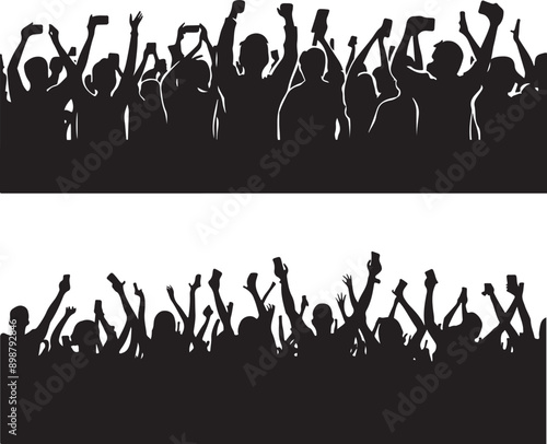 Live Event Crowd Silhouette SET