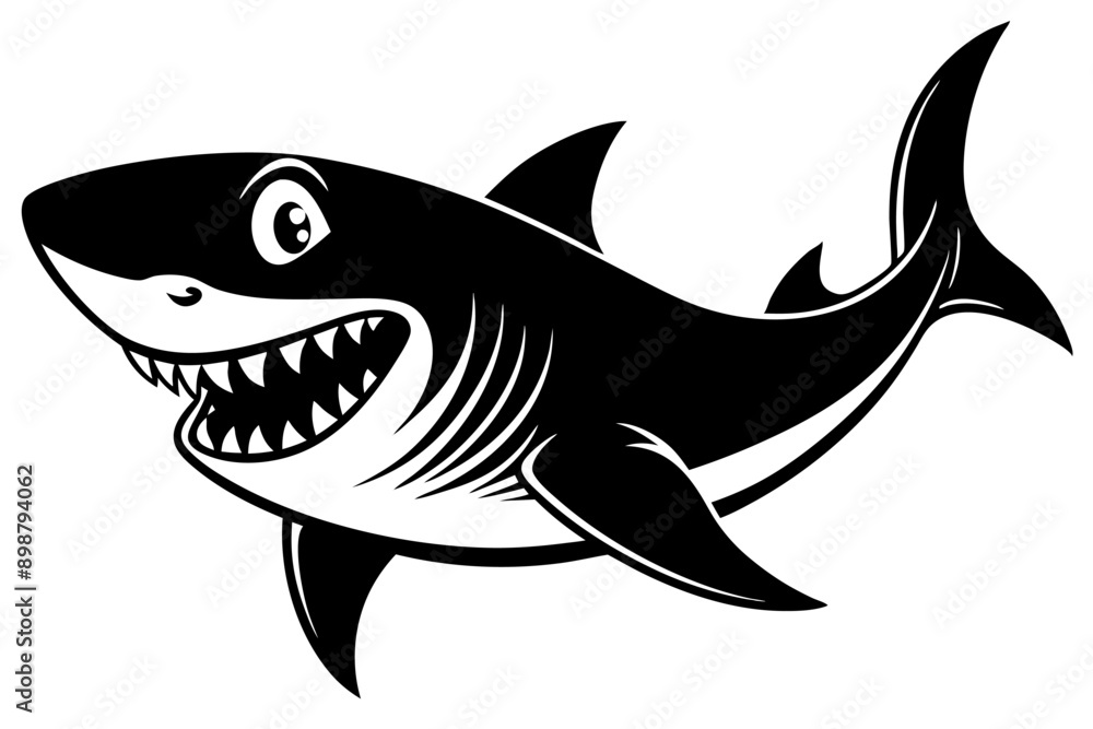 Funny Shark Vector Illustration, Cartoons, Clipart, and Line Art Design on White Background, Cute and funny shark illustration in vector, cartoon, clipart, and line art design on white background. Funny Shark Vector Illustration, Cartoons, Clipart, and Line Art Design on White Background, Cute and funny shark illustration in vector, cartoon, clipart, and line art design on white background.
