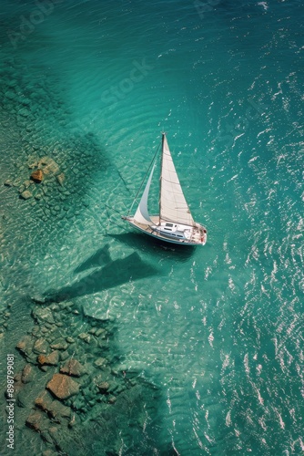 Sailboat Floating on a Body of Water