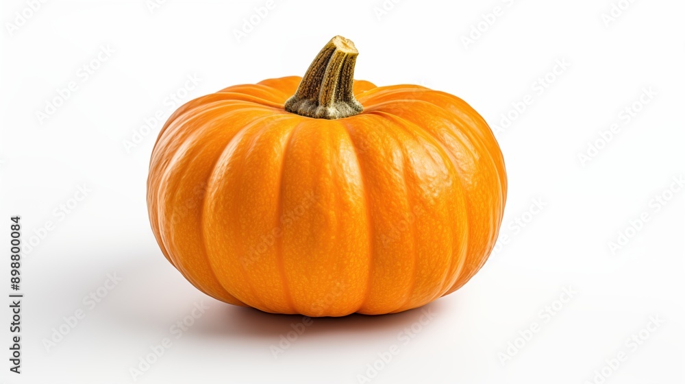 A bright orange pumpkin with a textured surface and a green stem, set against a white background. The pumpkin is round and has deep grooves, showcasing its vibrant color and natural shape. A bright orange pumpkin with a textured surface and a green stem, set against a white background. The pumpkin is round and has deep grooves, showcasing its vibrant color and natural shape.