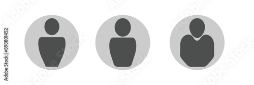 User icon. A vector illustration depicting  face silhouettes or icons, serving as avatars or profiles for unknown or anonymous individuals. The illustration portrays a user portrait. User vector icon.