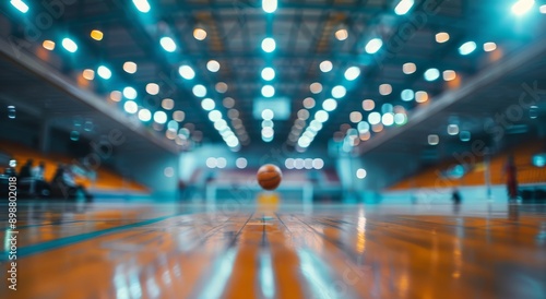 Basketball on Basketball Court