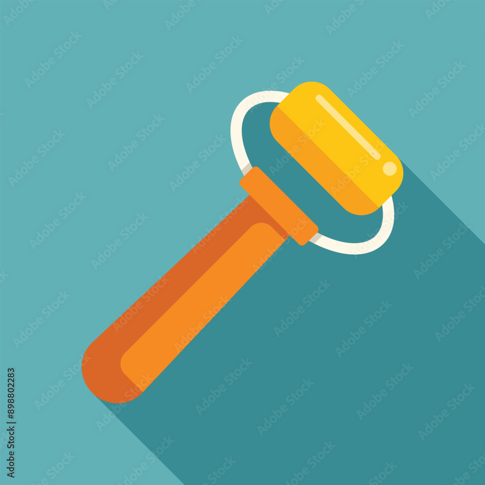 Painting roller with wooden handle for applying paint on walls and ceilings Painting roller with wooden handle for applying paint on walls and ceilings