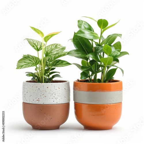 Green and Brown Vase With Plant