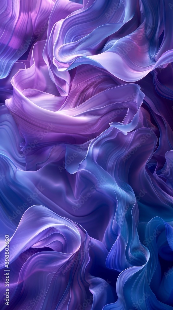 Fototapeta premium Close-up of flowing liquid shapes in vibrant shades of blue and purple