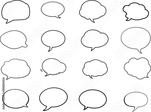 Bulles de dialogues, set, vecteur sur fond transparent 