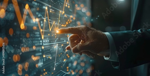 Closeup of Hand Interacting With Digital Interface
