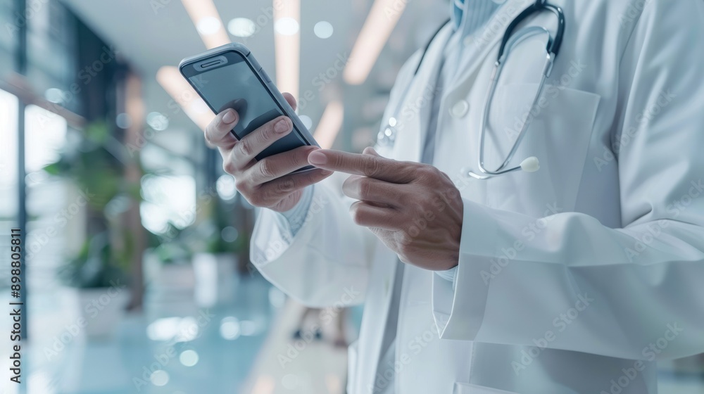 Doctor Using Smartphone in Hospital Doctor Using Smartphone in Hospital