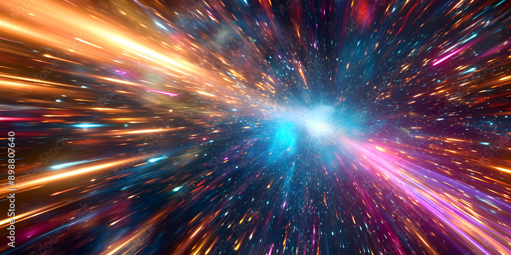 Dynamic Cosmic Burst with Vibrant Colors and Light Streaks Dynamic Cosmic Burst with Vibrant Colors and Light Streaks