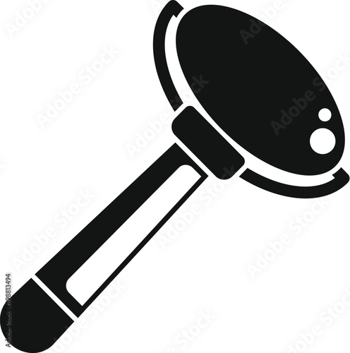 Black silhouette icon of a judge's gavel coming down, representing legal decisions and the authority of the court