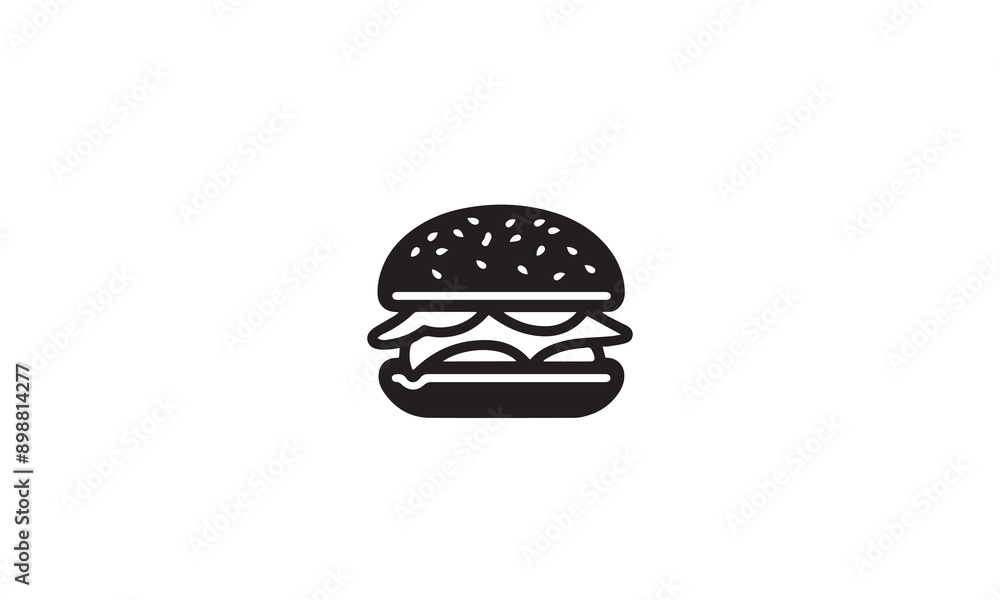 hamburger logo design black simple flat icon on white background hamburger logo design black simple flat icon on white background