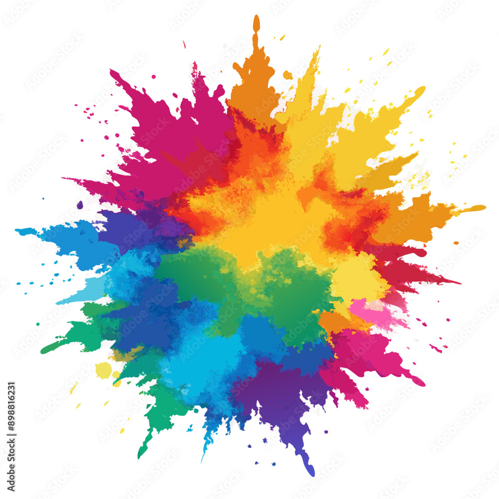Obraz premium Multicolor powder explosion on White background 